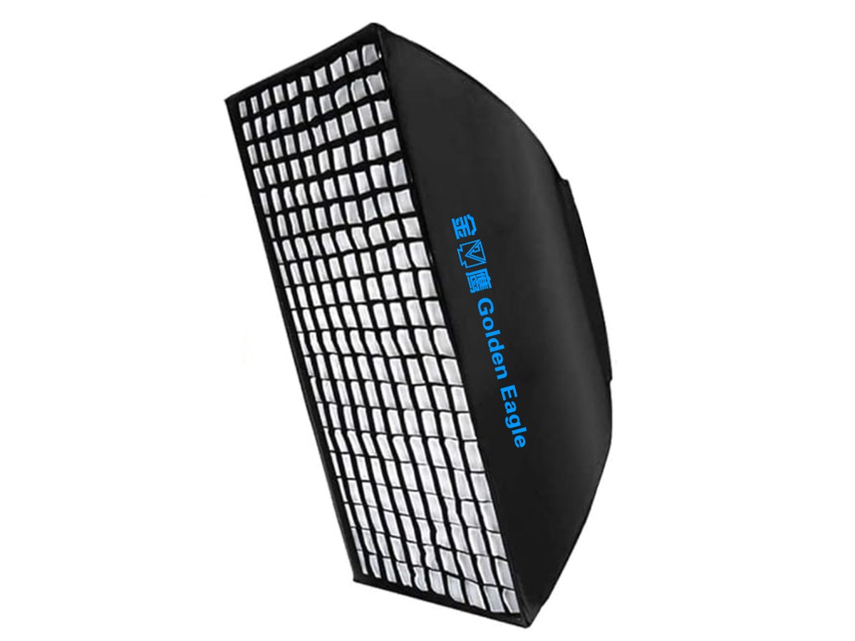 Rectangular softbox with honeycomb grid