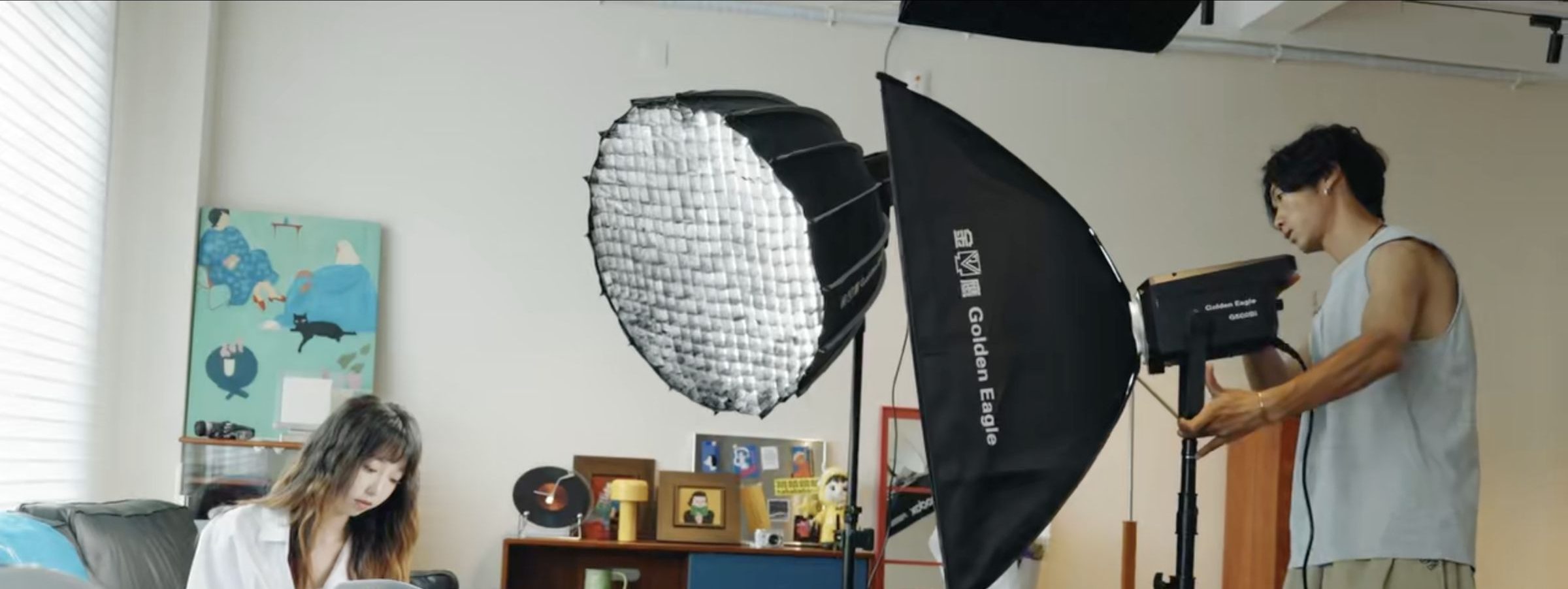 G series lights working on an interior set
